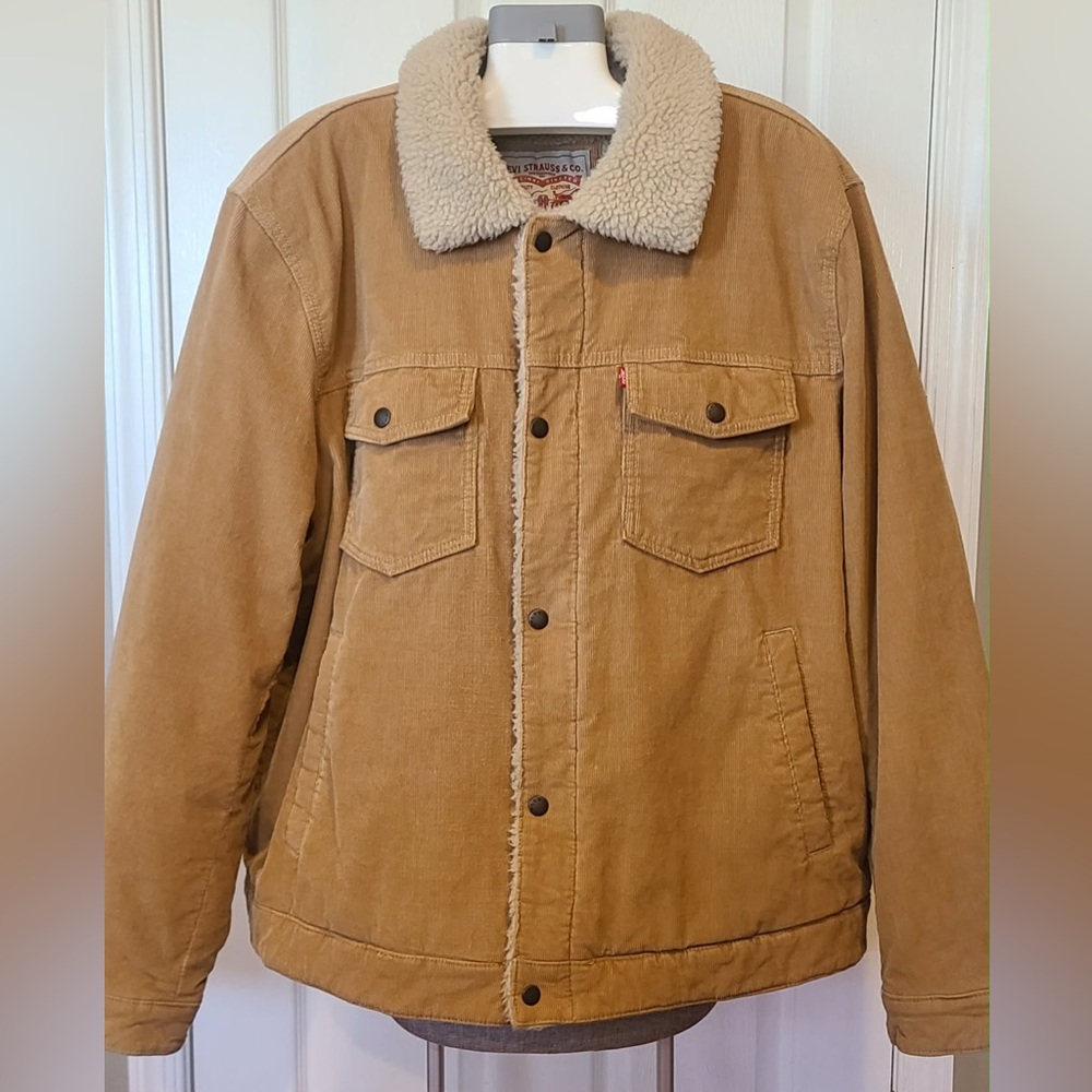 Levi's Corduroy Sherpa-Lined Jacket in Tan - Picture 3 of 12